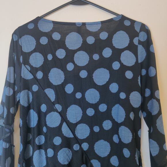 IC by Connie K Artsy Polka Dot Asymmetric Tunic Small Sheer Mesh Fairy Grunge - Picture 6 of 11